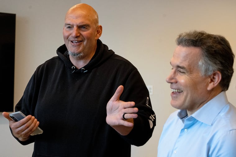 Pennsylvania’s U.S. Senators John Fetterman (left) and Dave McCormick appear together Monday, June 29, 2026 to promote the savings accounts for kids that were a signature piece of President Trump’s Big Beautiful Bill.