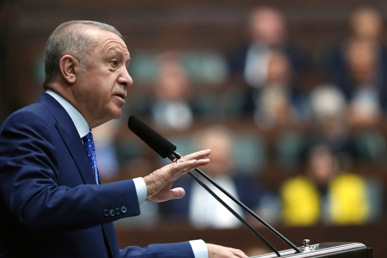 Turkish President Recep Tayyip Erdogan, shown addressing his ruling party legislators in Ankara, Turkey, on Wednesday.