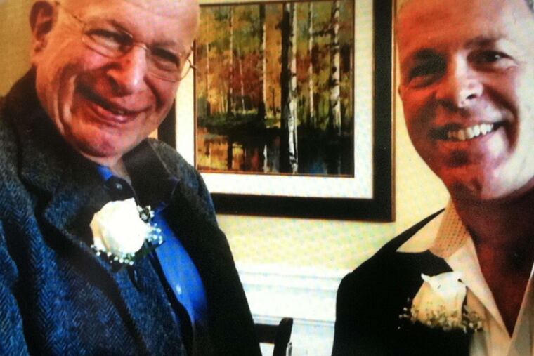 J. Garfield DeMarco (left) and William Wilson in a family photo from their July wedding. "It's almost magical, the ceremony," DeMarco said. "I've had other relationships, but they were somewhat different."