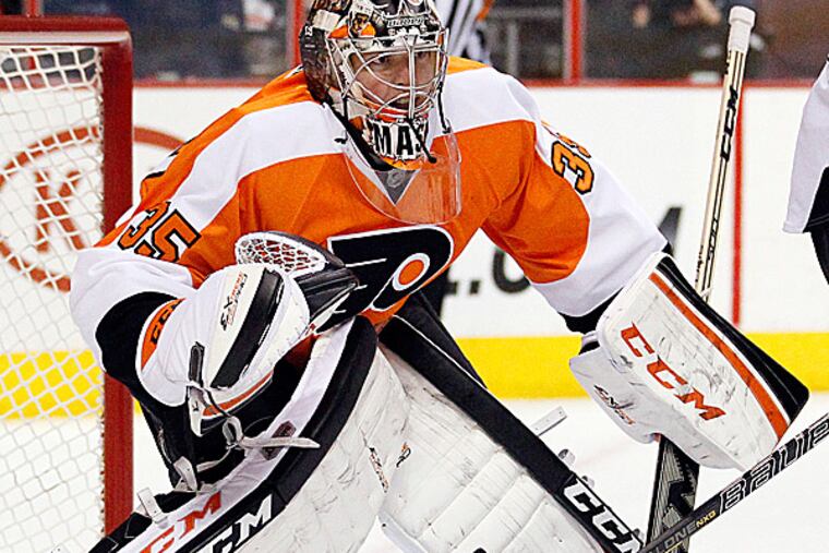 Flyers goalie Steve Mason. (Tom Mihalek/AP)