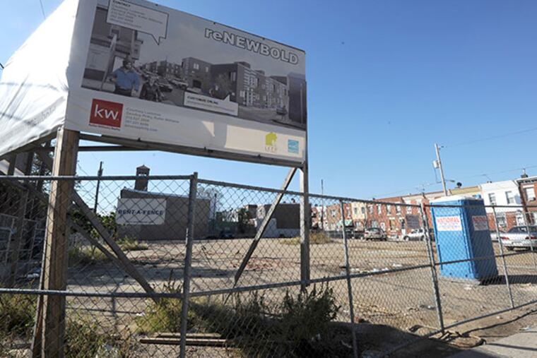 At 16th and Moore, the site at which reNewbold will be breaking ground, photographed on Oct. 15, 2013. ( APRIL SAUL / Staff )