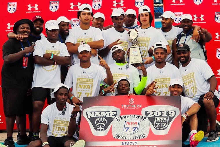 The NLG U18 team that won a 7-on-7 football national title.