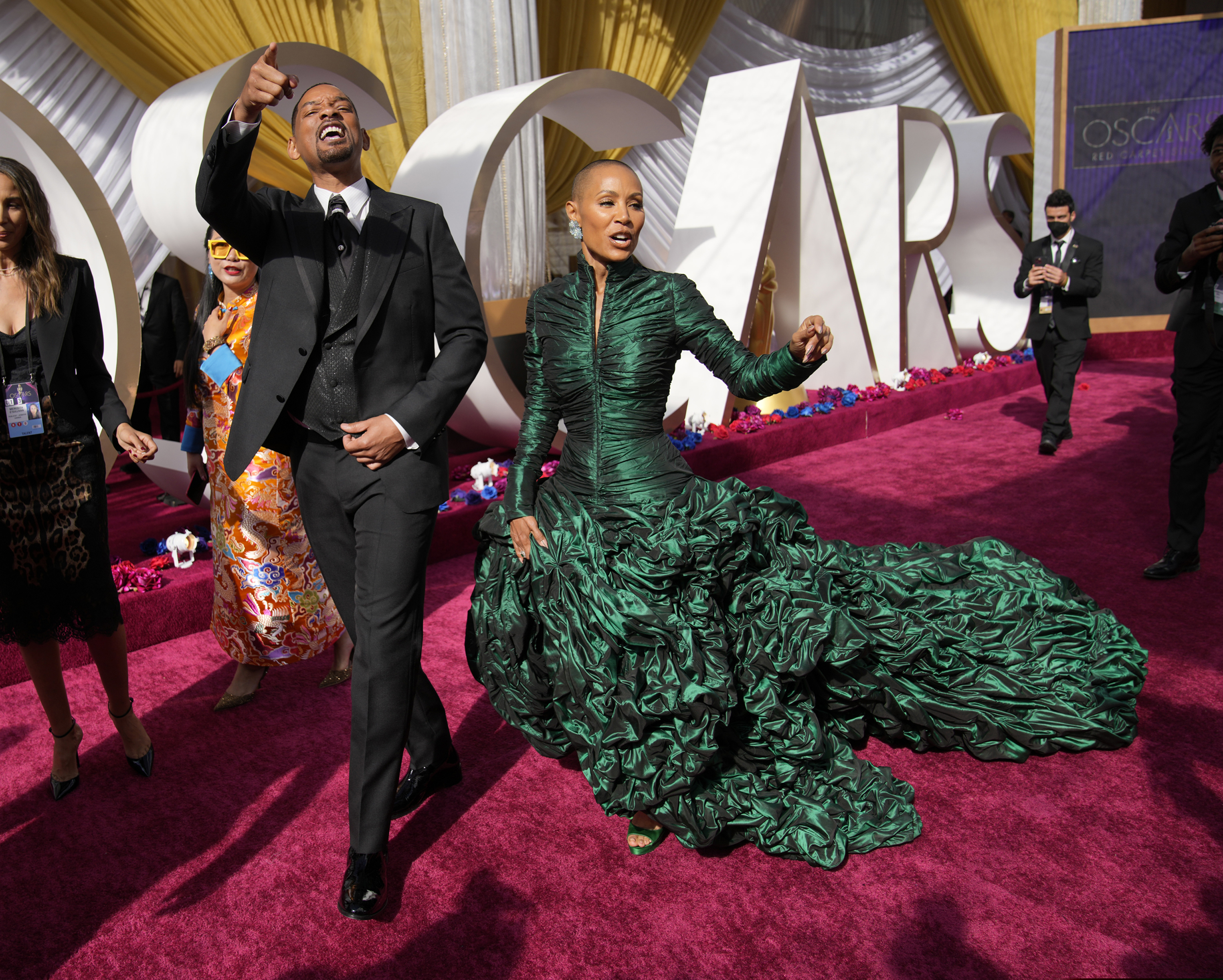 Will Smith and Jada Pinkett Smith arrive at the Oscars on Sunday at the Dolby Theatre in Los Angeles.