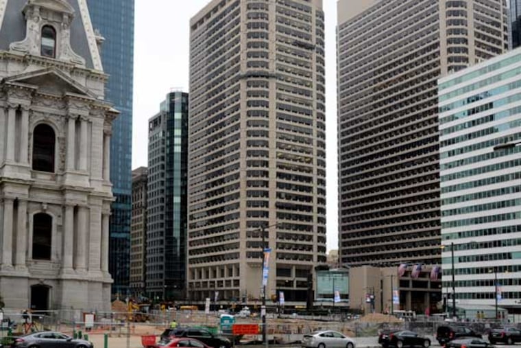 The two towers in the Centre Square office complex at 15th and Market are among the 700 properties involved in a lawsuit that alleges Philadelphia illegally targeted commercial properties in a 2018 revaluation project. The case went to trial Monday, June 3.