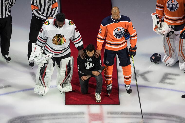 Minnesota Wild defenseman Matt Dumba took a knee in Aug. 2021 to draw attention to racism and social injustice both in society and hockey.