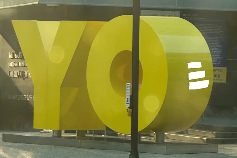 On Aug. 13, the OY/YO sculpture at the Weitzman National Museum of American Jewish History was vandalized with antisemitic graffiti.