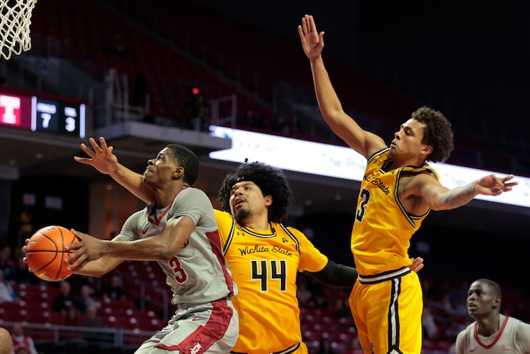 Temple's Hysier Miller (left) and the Owls will open their 2023-24 nonconference schedule against Maryland-Eastern Shore on Nov. 6.