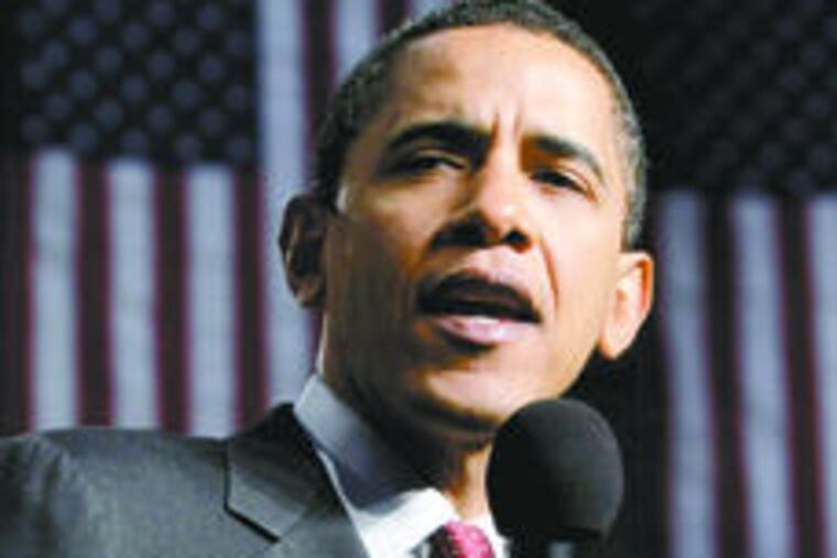 From top right, Sen. Barack Obama at the Greater Johnstown High School on March 29; Sen. Hillary Rodham Clinton, with Gov. Rendell, at the Keystone State Industrial Port Complex in Fairless Hills on Monday; Obama at Thaddeus Stevens College of Technology in Lancaster on Monday; Clinton at a rally at the former Fairless Hills Steel Works on Monday; Obama at the Italian Market on Wednesday; Clinton in Philadelphia on Tuesday.