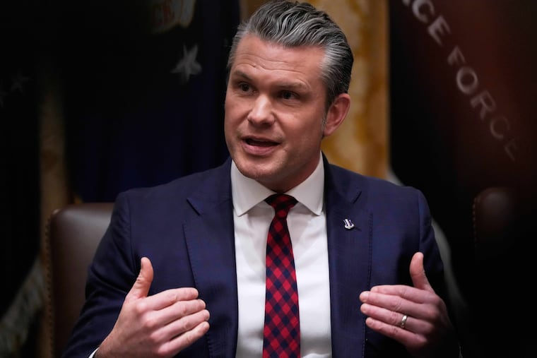 Defense Secretary Pete Hegseth speaks during a cabinet meeting at the White House, Tuesday, Dec. 2, 2025, in Washington.