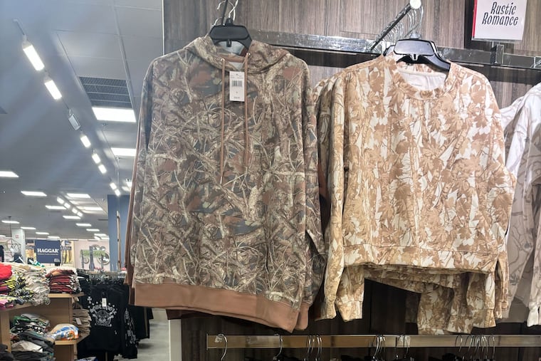 Boscov's bills these matching sweat suits as "Rustic Romance." Go back to bed, Boscov's.