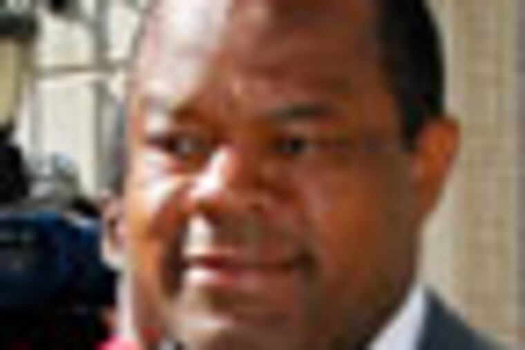 Trenton Mayor Tony Mack and his brother Ralphiel Mack, right, leave the Federal courthouse Monday, Sept. 10, 2012, in Trenton, N.J., after a federal magistrate ordered Mack released on an unsecured $150,000 bond but ruled that he cannot leave the state while free on bail. Earlier Monday, Federal agents arrested Mack, the mayor of New Jersey's capital city, his brother, Ralphiel, and convicted sex offender Joseph Giorgianni, a Mack supporter who owns a Trenton sandwich shop, as part of an ongoing corruption investigation into bribery allegations related to a parking garage project that was concocted as part of an FBI sting operation. (AP Photo/Mel Evans)