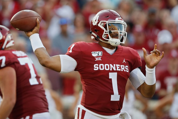 Oklahoma quarterback Jalen Hurts gets a chance to pick apart UCLA (led by old friend Chip Kelly) in the Fox Saturday night game of the week. The Sooners are laying 23.