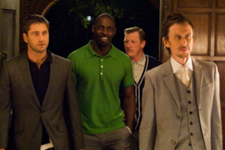 Starring in "RocknRolla" (from left) Gerard Butler, Idris Elba, Geoff Bell and Matt King.