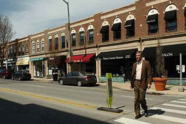 Scott Zelov, Lower Merion Commissioner, chair of Ad Hoc Bryn Mawr Committee, on Lancaster Ave. (Inquirer file photo)