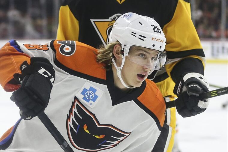 Phantoms left winger Oskar Lindblom, who played in 23 games with the Flyers this season, has been one of Lehigh Valley’s top playoff performers.