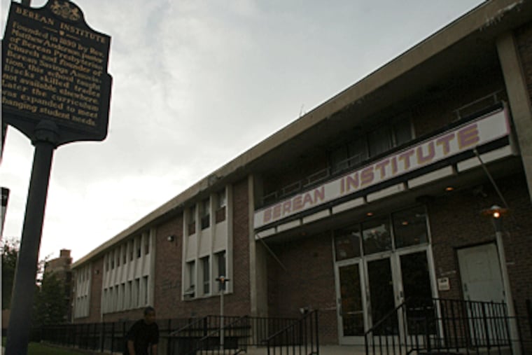 The Berean School, a North Philadelphia landmark, was once well-known for its cosmetology, data processing, court reporting and stenography programs. (Yong Kim / Daily News)