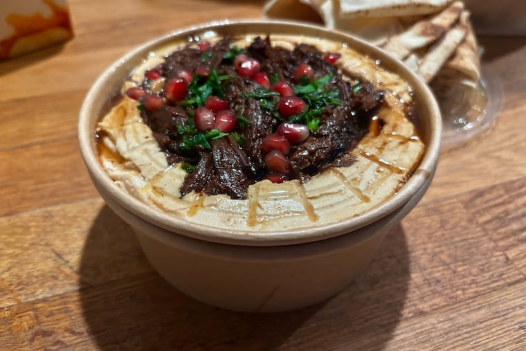 Beef brisket and date hummus from Philly Hummus Girl.