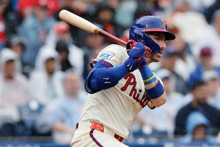 Bryson Stott has fit right into the leadoff spot for the Phillies. Through Saturday, he reached base in his first at-bat in 10 of 22 games atop the order.