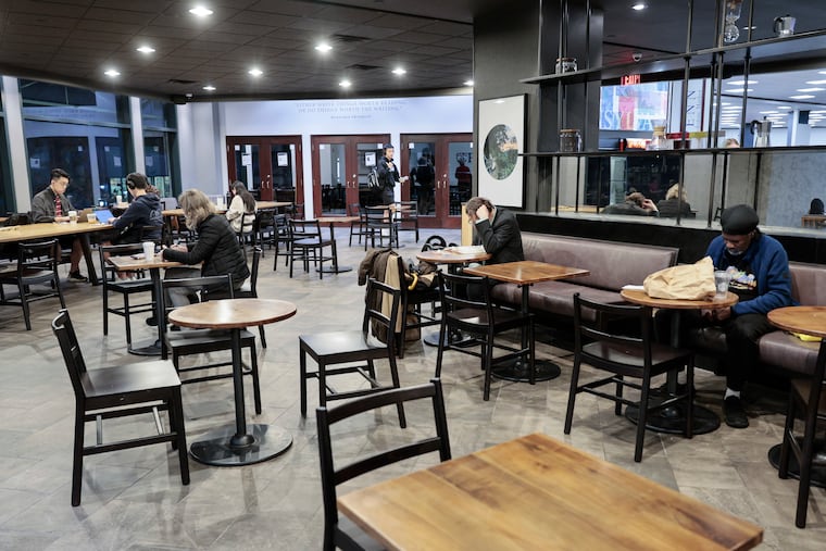 UPenn bookstore: 3601 Walnut Street.The story is about the semi-public spaces that the big institutions are maintaining in University City. Tuesday, October 25, 2022.