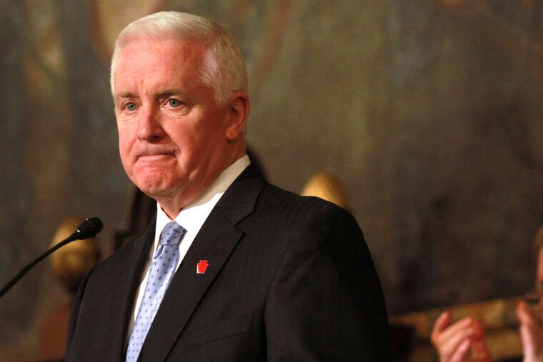 DAVID SWANSON / STAFF PHOTOGRAPHER Gov. Corbett: Encouraged President Obama to sign the bill.