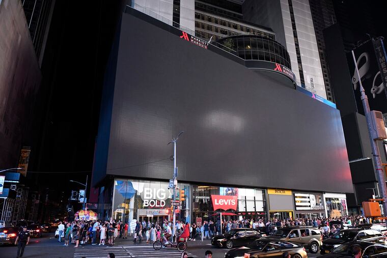 Billboards are dark in Times Square as a result of a blackout Saturday, July 13, 2019 in Manhattan, N.Y. (Barry Williams/New York Daily News/TNS)