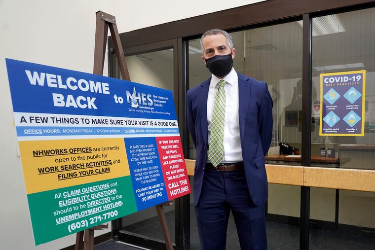 Richard Lavers, Deputy Commissioner New Hampshire Employment Security, poses for a photo at a New Hampshire Works employment security job center on Monday.