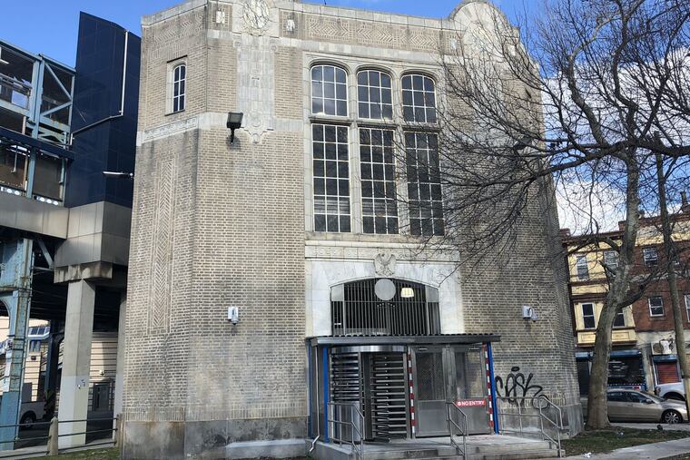 The Tioga Station headhouse is the latest of the original, 1920s entrances built for the Market-Frankford line. The tiny building can be seen in full from Harrowgate Park.