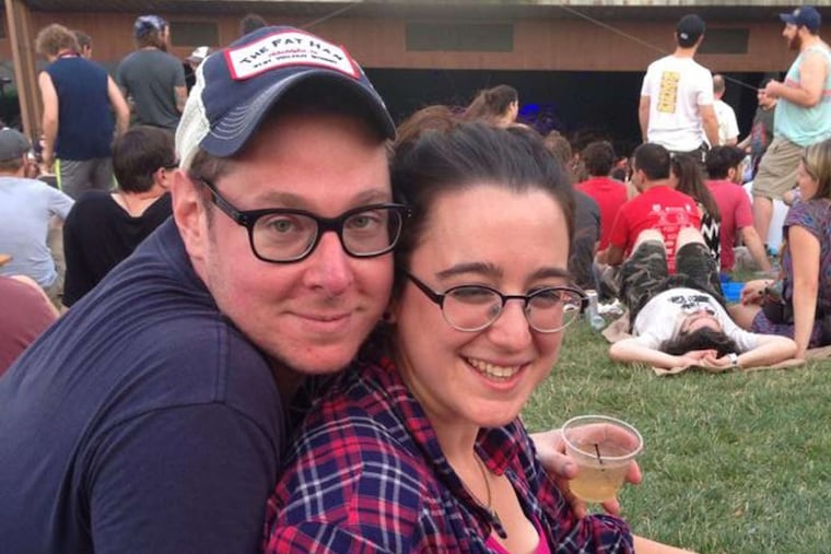 Jesse and Molly at the Mann Center in 2014 at her first Phish show. She is pretending to be happy in this picture.