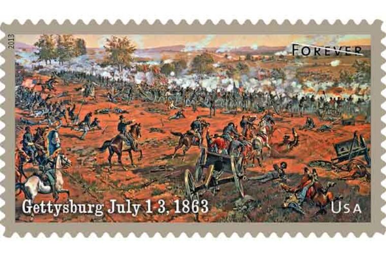 4-0_USPS13STA004d.jpg - The Civil War: 1863 - Gettysburg July 1-3, 1863 Ð Gettysburg stamp
(Handout)