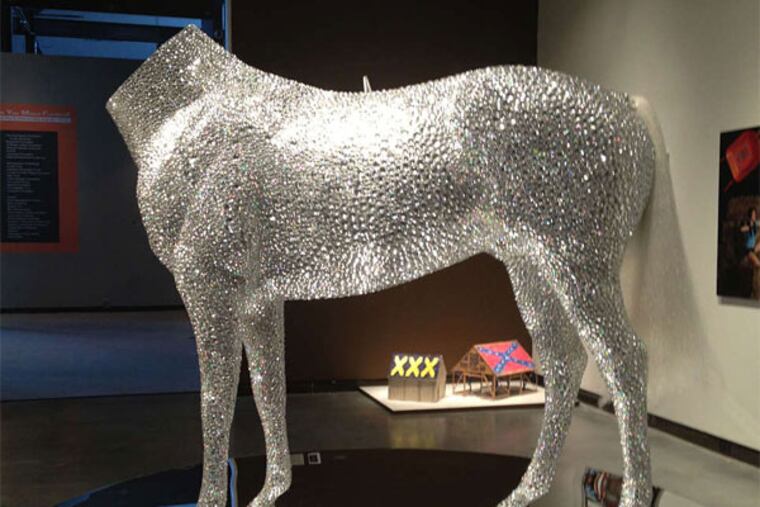 Andrea Stanislav's The Vanishing Points, a life-size sculpture of a horse made from mirrored glass and mounted on a turning dais.
