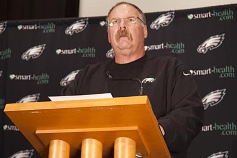"You surely don't feel good about a loss, but what you do is you're real with it," Andy Reid said. (Ryan S. Greenberg/Staff Photographer)