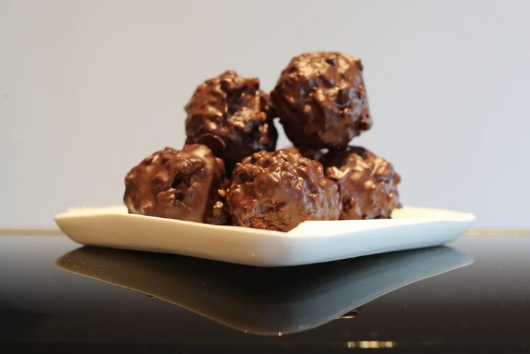 French Rochers Chocolates Chocolate rochers with coconut and caramel