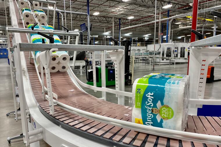 This undated photo provided by Georgia-Pacific shows the production line at the Georgia-Pacific plant in Atlanta. NCSolutions, a data and consulting firm, said online and in-store U.S. toilet paper sales rose 51% between Feb. 24 and March 10, as buyers started getting uneasy about the growing number of coronavirus cases. (Georgia-Pacific via AP)