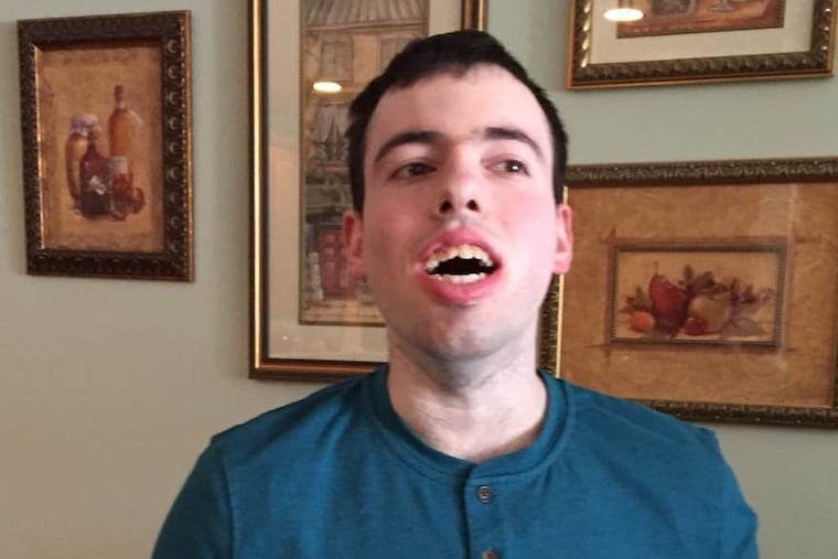 Tommy Daly, 29, at his mother's home in Glen Riddle, Delaware County.