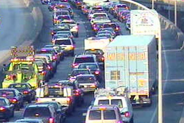 A PennDOT traffic cam in 2008 shows Southbound I-95 jammed at Girard Avenue. (File photo)