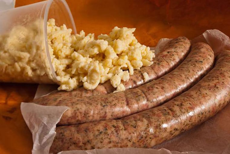 Nürnberger bratwurst, $7.99 a pound; spaetzle, $3.99 a pound, at Wursthaus Schmitz in the Reading Terminal Market, 215-922-4287.