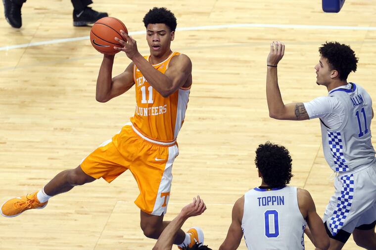 Tennessee's Jaden Springer, in action against Kentucky on Feb. 6, 2021.