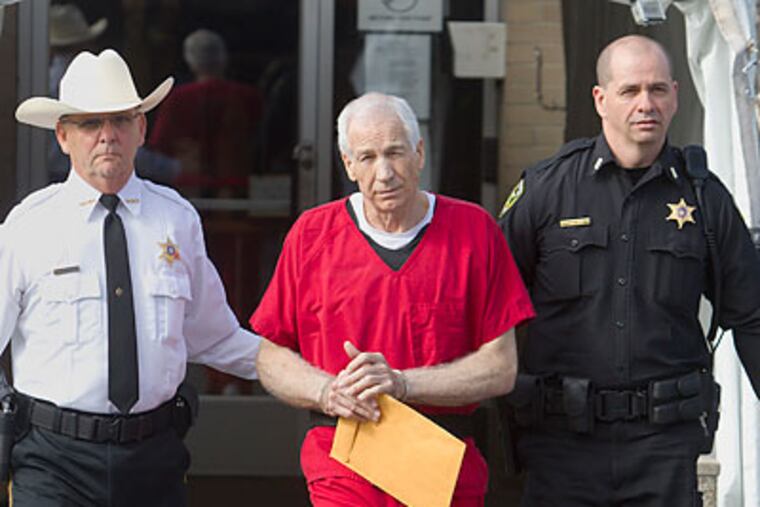 Jerry Sandusky will die in prison after receiving a 30-60 year sentence. (Ed Hille/Staff Photographer)
