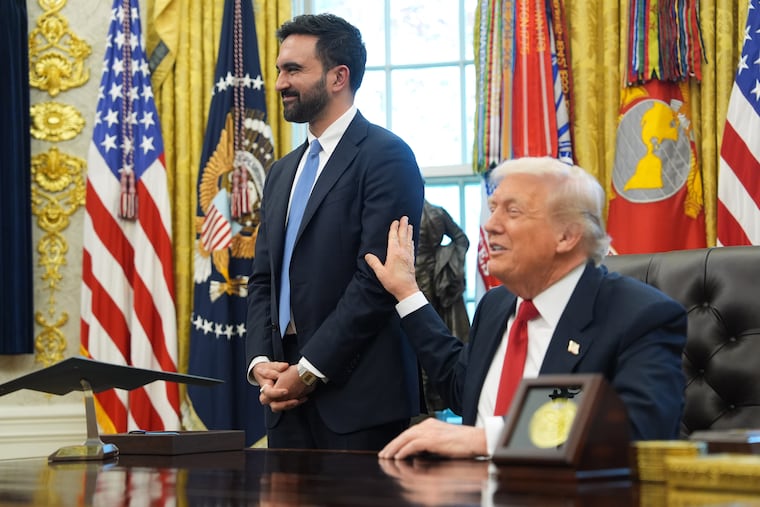 President Donald Trump addresses reporters after meeting with New York City Mayor-elect Zohran Mamdani in the Oval Office on Nov. 21.