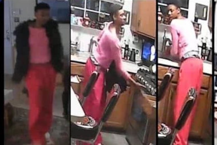 Images from surveillance video of suspect in slaying of Albert Chernoff.