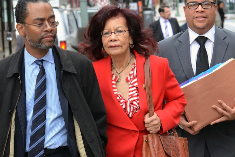 State Rep. Louise Bishop arrives at the Dauphin County courthouse Wednesday, Dec. 16, 2015, in Harrisburg.