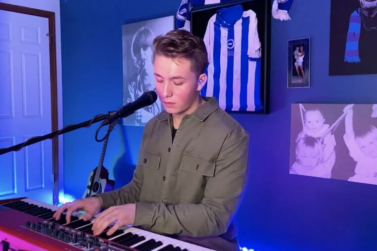 Narberth's Louis Knight sings "If the World Was Ending,' by JP Saxe and Julia Michaels, from his bedroom on Sunday's 'American Idol,' where the Top 20 contestants competed from home to observe social distancing guidelines.