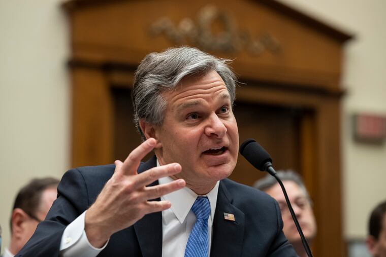 FBI Director Christopher Wray testifies during an oversight hearing of the House Judiciary Committee, on Capitol Hill, Wednesday, Feb. 5, 2020 in Washington.
