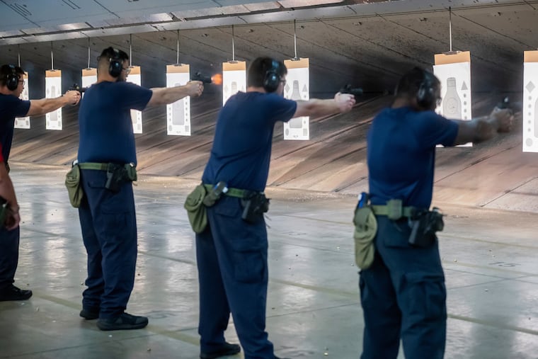 ICE trainees at a training center in Georgia on Aug. 21.