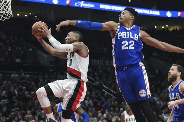 Damian Lillard averaged 27 points per game in last season’s two series meetings between the Portland Trail Blazers and Philadelphia 76ers.