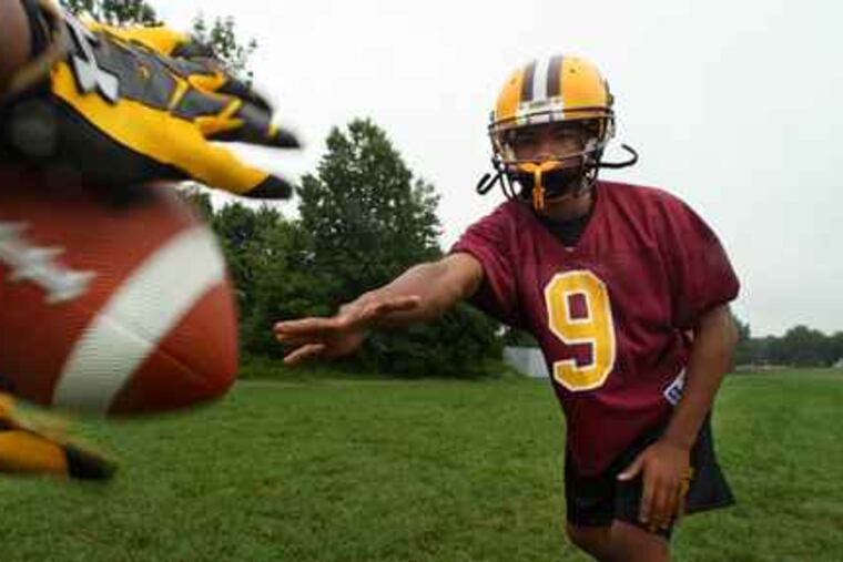 Justin Breaker at football practice. He has been charged with rape.