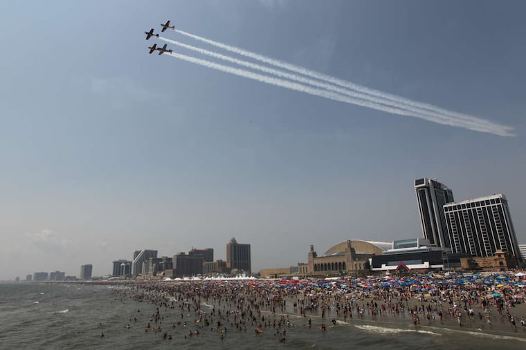 Crowds watch a previous year's air show on the beach in Atlantic City. The city's tourism officials want to highlight that the show is returning this summer.