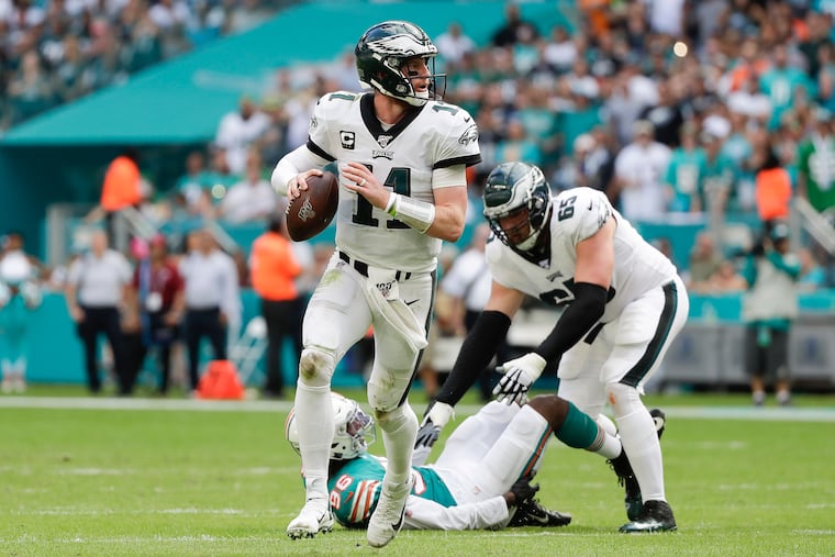 Carson Wentz has started 56 regular-season games. On Sunday, he will start his first in the postseason.