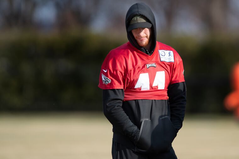 Carson Wentz did not practice Thursday as he awaits a final determination regarding his fractured back.