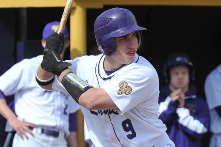 West Chester University left fielder Tyler Coleman, a redshirt freshman from Quakertown, leads his team in batting average after sitting out all of last season undergoing treatment for Hodgkin's lymphoma. (Photo courtesy of West Chester University)